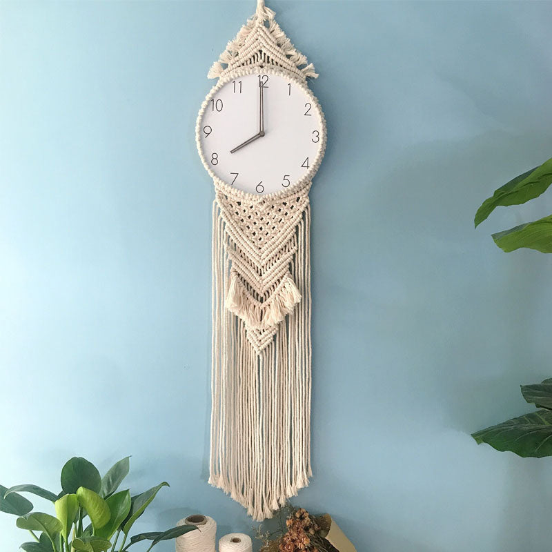 Creative Wall Clock Woven Tapestry Clock Clock PearlNestDecor.com