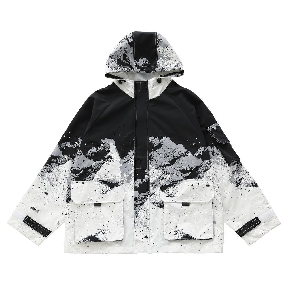 Snow Mountain Hooded Loose Casual Windbreaker Jacket Girl Jacket