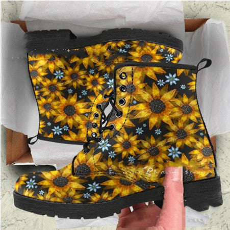 Casual Lace-Up High-Top Round Toe Martin Boots LadyShow.Store