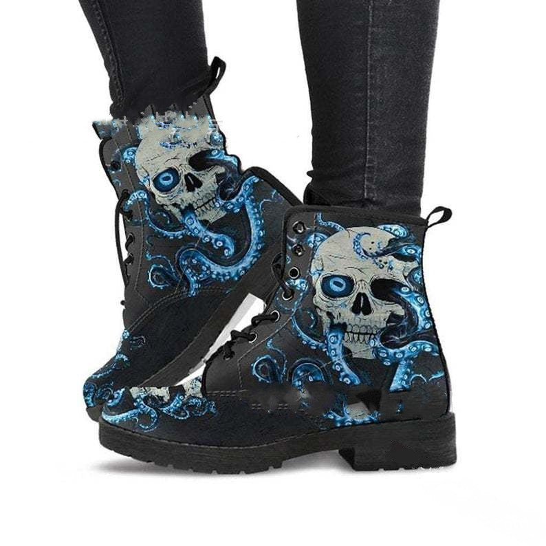 Casual Lace-Up High-Top Round Toe Martin Boots LadyShow.Store