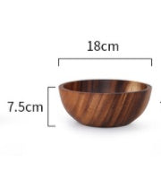 Kitchen Natural Wooden Bowl Household Fruit Bowl Salad Bowl For Home Restaurant Food Container Wooden Utensils Note The Size Hot LadyShow.Store