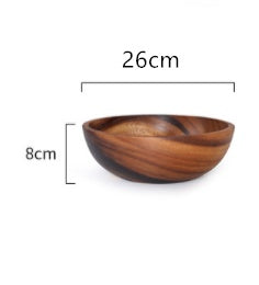 Kitchen Natural Wooden Bowl Household Fruit Bowl Salad Bowl For Home Restaurant Food Container Wooden Utensils Note The Size Hot LadyShow.Store