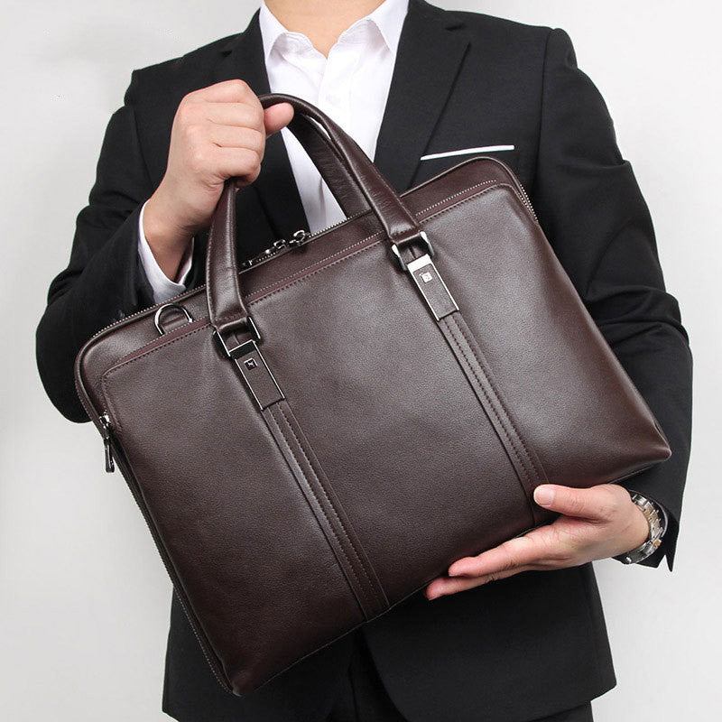 Gentleman Style Leather Men's Bags Business Bag Briefcases Men's Handbags Atmospheric And Stable Handbags CJD