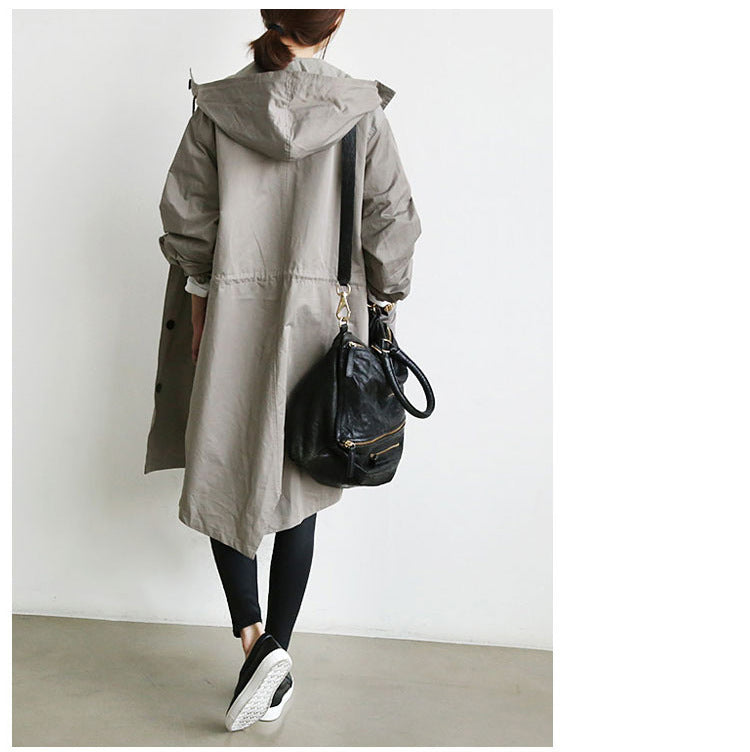 Women Windbreaker Jacket Casual Loose Button Pockets Hooded Quick Dry Windproof Waterproof Clothes For Outdoor Hiking Camping LadyShow.Store