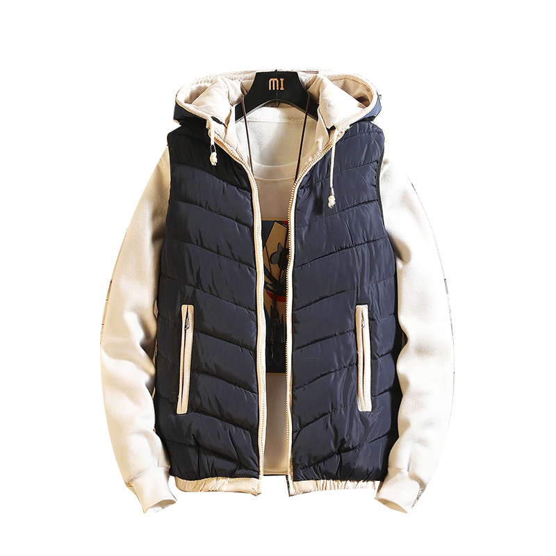 Hooded Down Cotton Waistcoat For Autumn And Winter