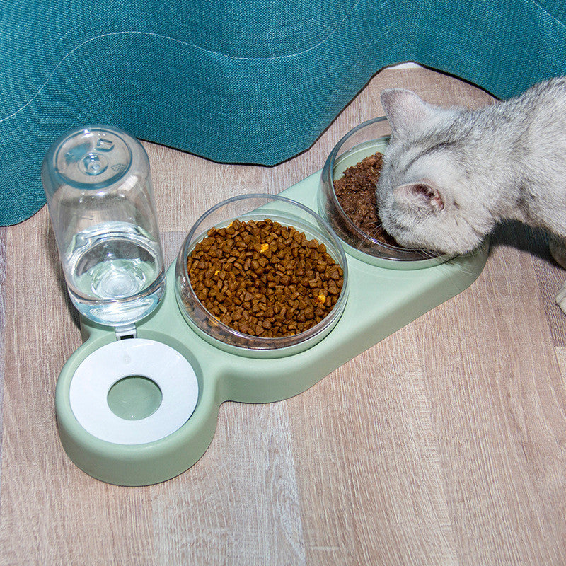 Pet Cat Bowl Automatic Feeder Dog Cat Food Bowl With Water Fountain Double Bowl Drinking Raised Stand Pets Fashion