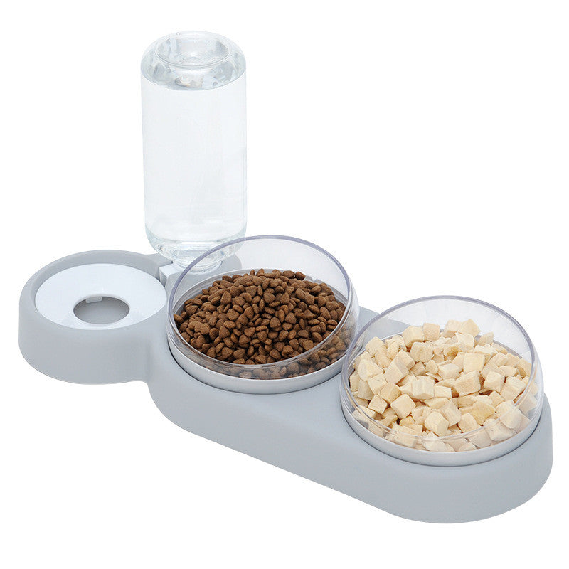 Pet Cat Bowl Automatic Feeder Dog Cat Food Bowl With Water Fountain Double Bowl Drinking Raised Stand Pets Fashion