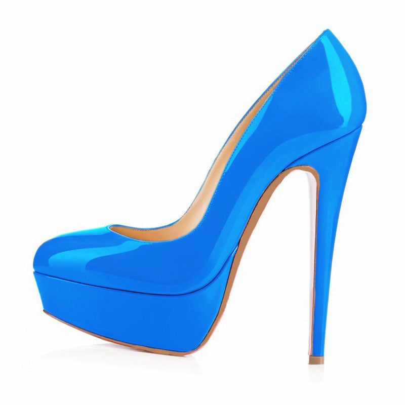 European And American Large Size High Heels Baotou Round Toe Women'S Shoes LadyShow.Store