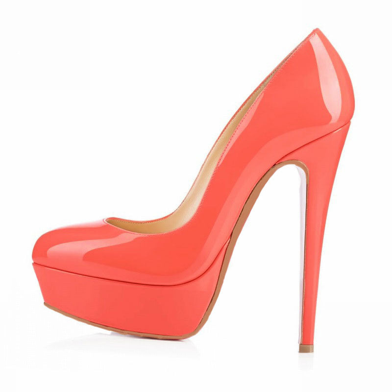 European And American Large Size High Heels Baotou Round Toe Women'S Shoes LadyShow.Store