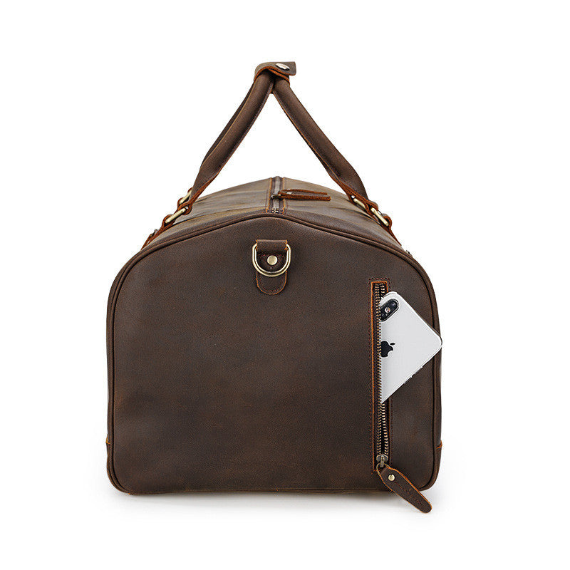 Retro Travel Bag Large Capacity Handbag Leather Men's Diagonal Bag LadyShow.Store