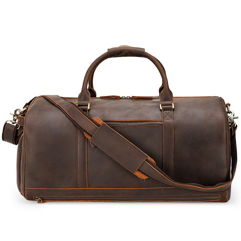 Retro Travel Bag Large Capacity Handbag Leather Men's Diagonal Bag LadyShow.Store