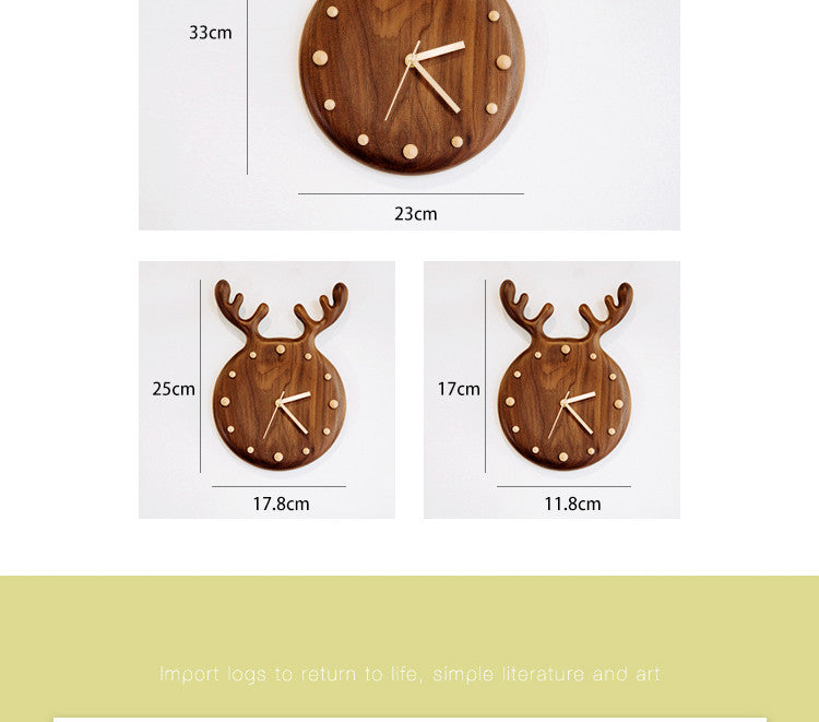 Nordic Solid Wood Simple Wall Clock Pendulum PearlNestDecor.com