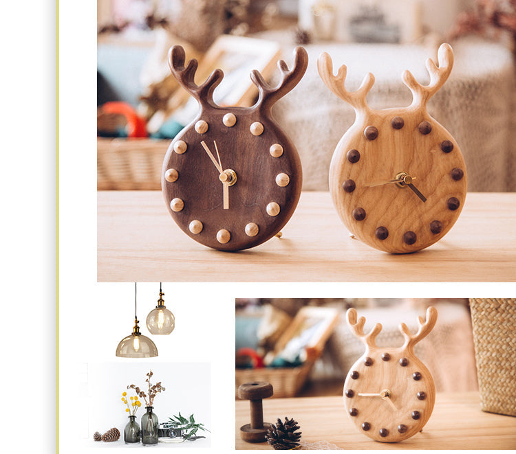 Nordic Solid Wood Simple Wall Clock Pendulum PearlNestDecor.com