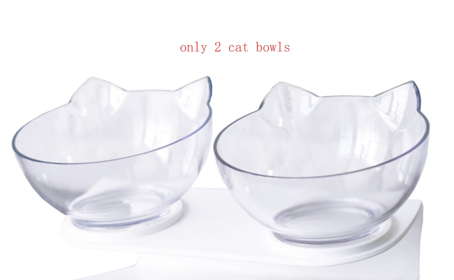 New Inclined Food Cat Ear Oblique Mouth Transparent Single Pet Bowl Pets Fashion