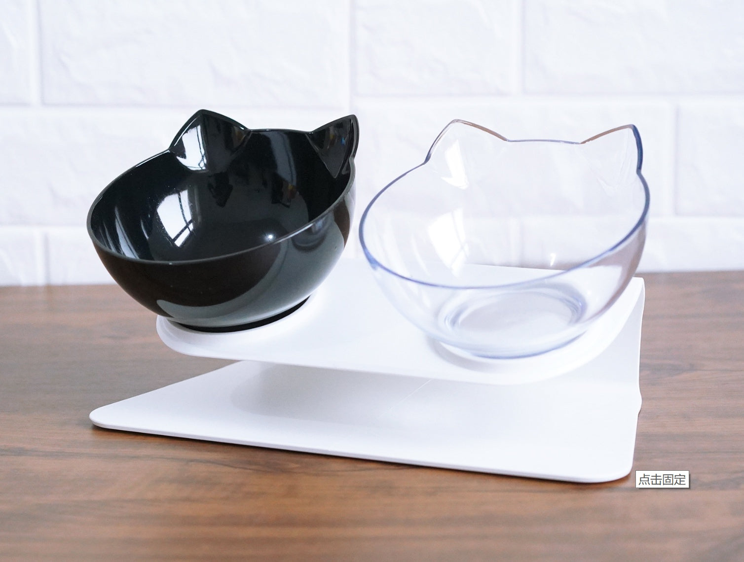 New Inclined Food Cat Ear Oblique Mouth Transparent Single Pet Bowl Pets Fashion