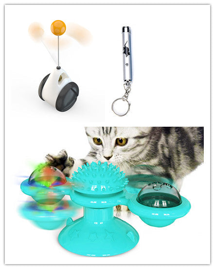 Sucker Turn Windmill Cat Toy Funny Cat Creative Spin Ball Pets Fashion