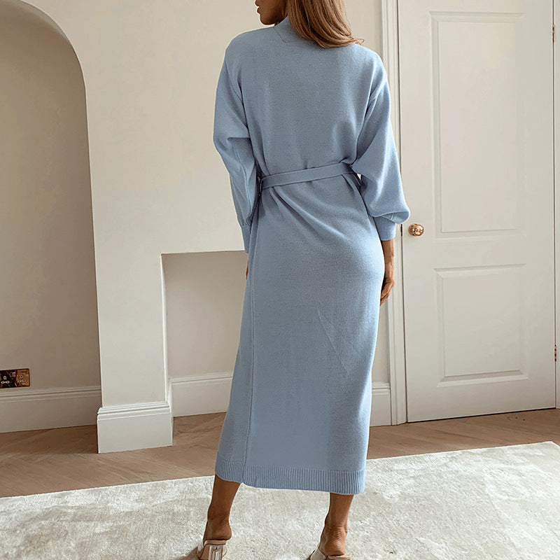 Women Long Knitted Sweater Dress Autumn NorixaFashion.com