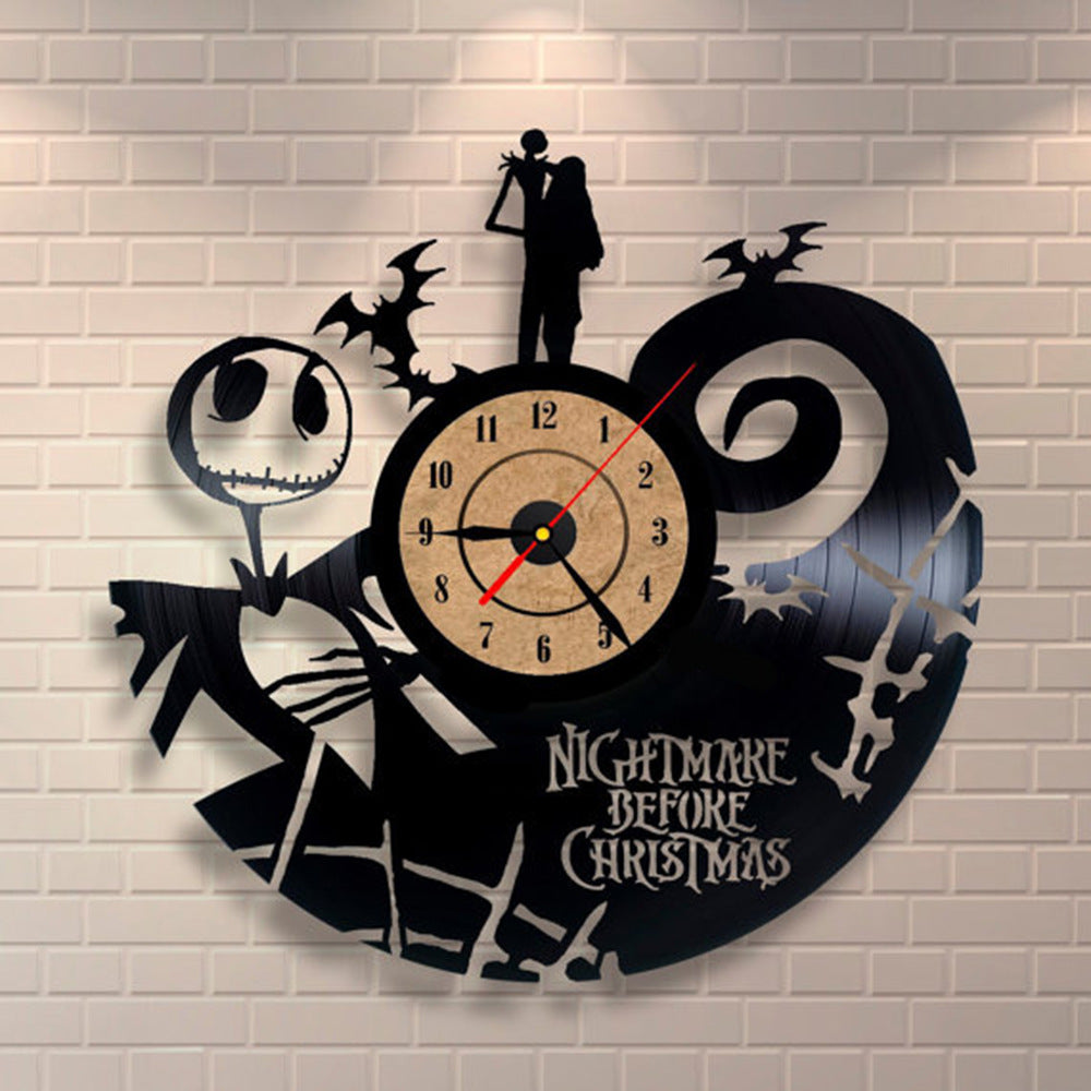 Fashion Creative Cat Vinyl Record Wall Clock Decoration Room Ultra Quiet Quartz Wall Clock PearlNestDecor.com