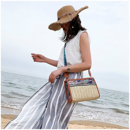Retro Straw Shoulder Bag NorixaFashion.com