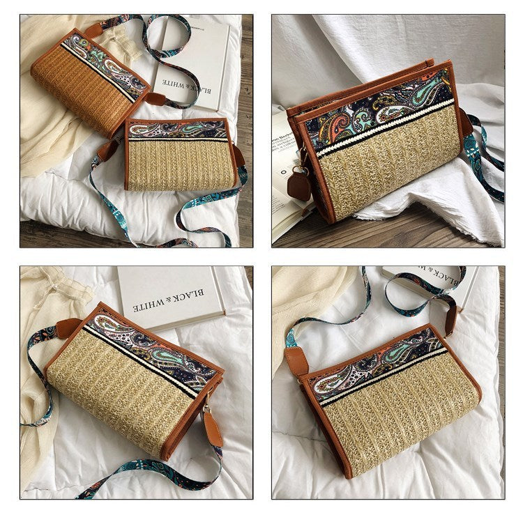 Retro Straw Shoulder Bag NorixaFashion.com