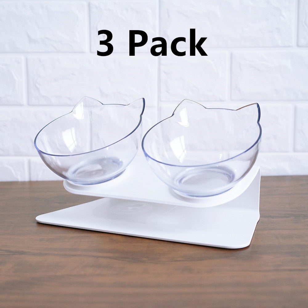 Cat Double Bowl Cat Food Bowl Protects Cervical Vertebra Pets Fashion