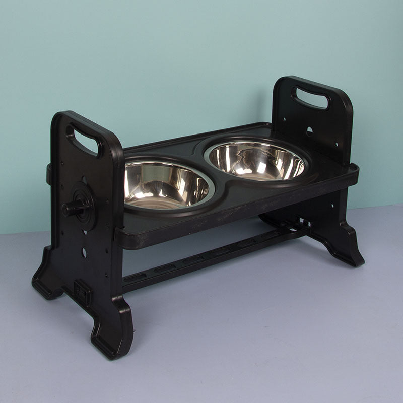 Height Adjustable Dining Table Cat Small Dog Dining Table Double Bowl Stainless Steel Dog Basin Pets Fashion