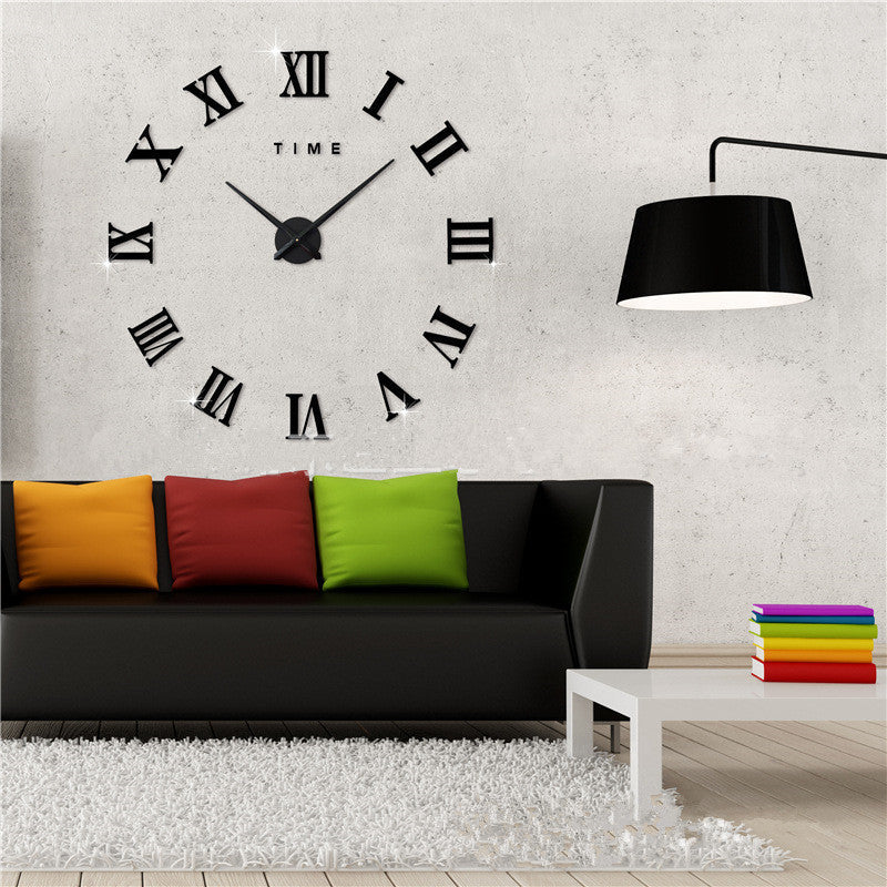 Large Wall Clock Creative Living Room Clock Modern Minimalist Wall Sticker Clock PearlNestDecor.com