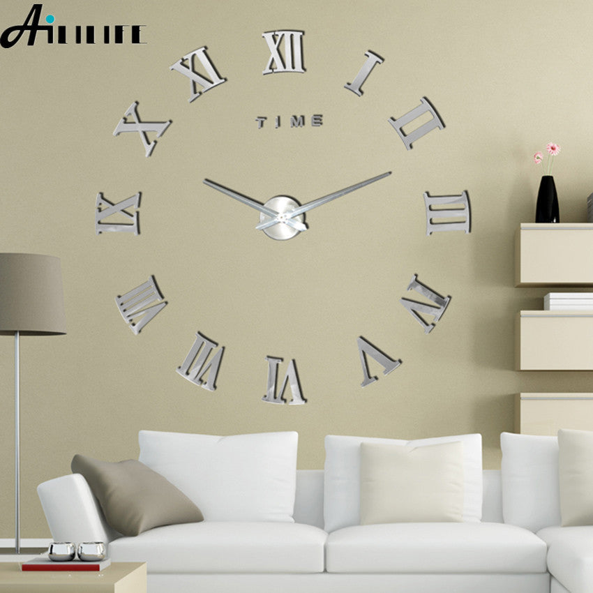 Large Wall Clock Creative Living Room Clock Modern Minimalist Wall Sticker Clock PearlNestDecor.com