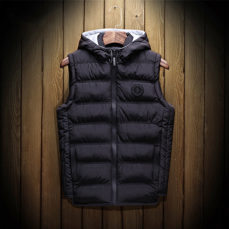 Men'S Plus Size Waistcoat Thick Cotton Vest Plus Cotton Vest Loose Men'S Winter Jacket