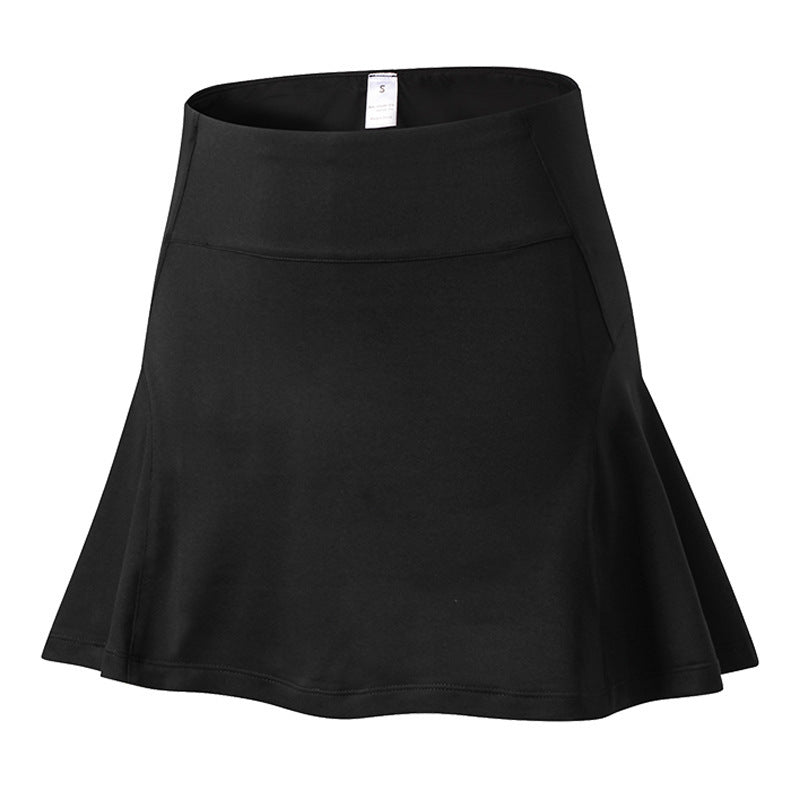 Women'S High-Waist Sports Skirt Pants Yoga Fitness Tennis Skirt Lining Anti-Light Running Quick-Drying Short Skirt