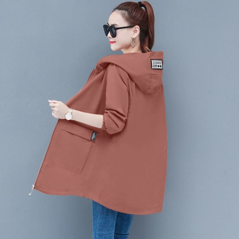 Fat sister mid-length spring and autumn trench coat