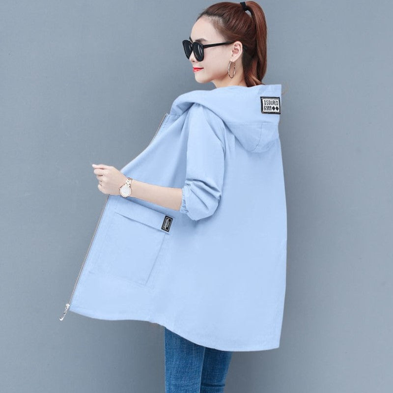 Fat sister mid-length spring and autumn trench coat