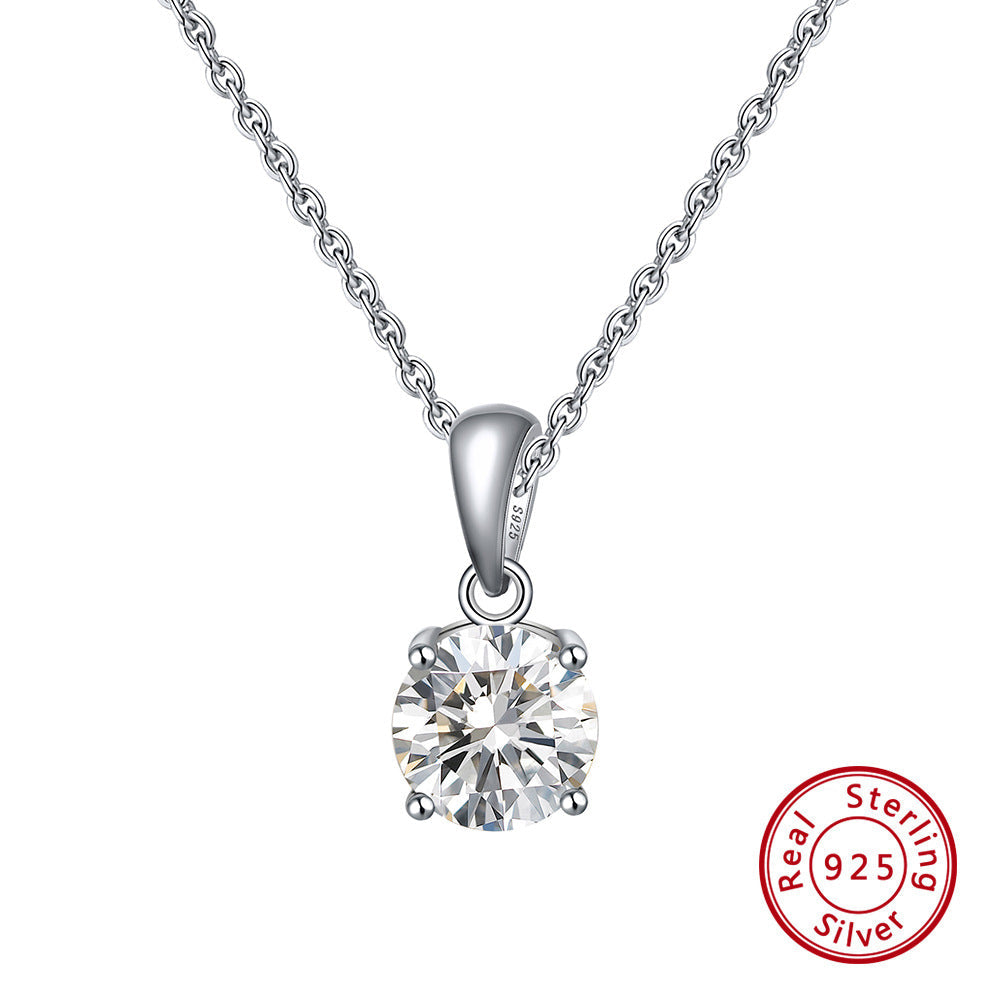 S925 Sterling Silver Diamond Clavicle Necklace LadyShow.Store