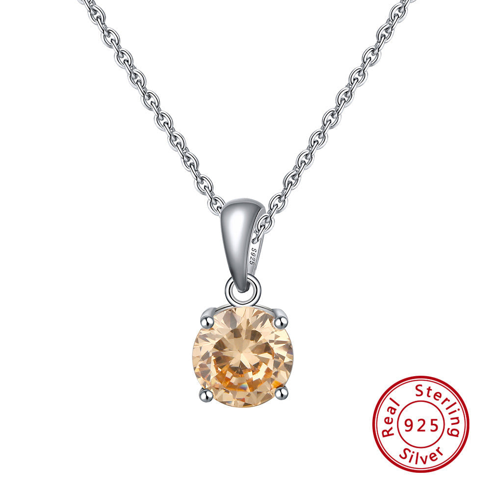 S925 Sterling Silver Diamond Clavicle Necklace LadyShow.Store
