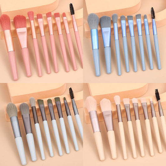 8 Small Makeup Brushes Morandi Portable Beauty Tool Soft Hair Makeup Brush CJD