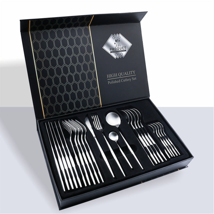 24 Piece Set Of 304 Stainless Steel Knife Gift Box LadyShow.Store