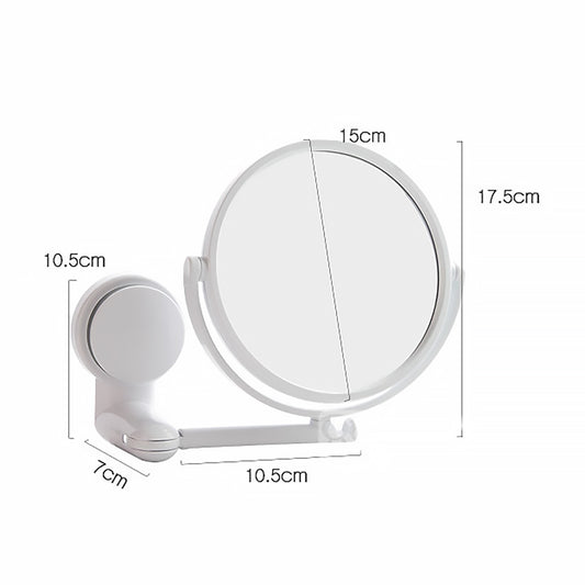 Punch-Free Wall Hanging Rotating Makeup Mirror CJD2