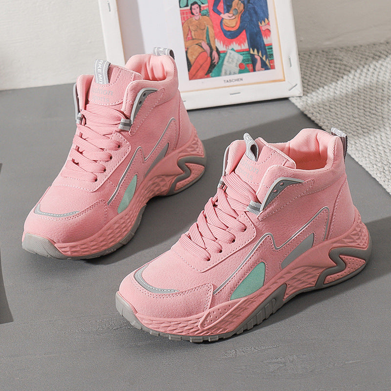 New Leather Waterproof High Help Big Children 10 Autumn And Winter 12 Girls Sneakers Best YouTube Store