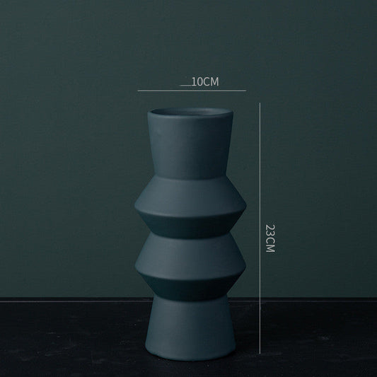 Nordic Vases for Flowers Irregular Shape Gyro Ceramics Vase Minimalist Solid Color Flower Pot Floral Arrangement Home Decoration PearlNestDecor.com