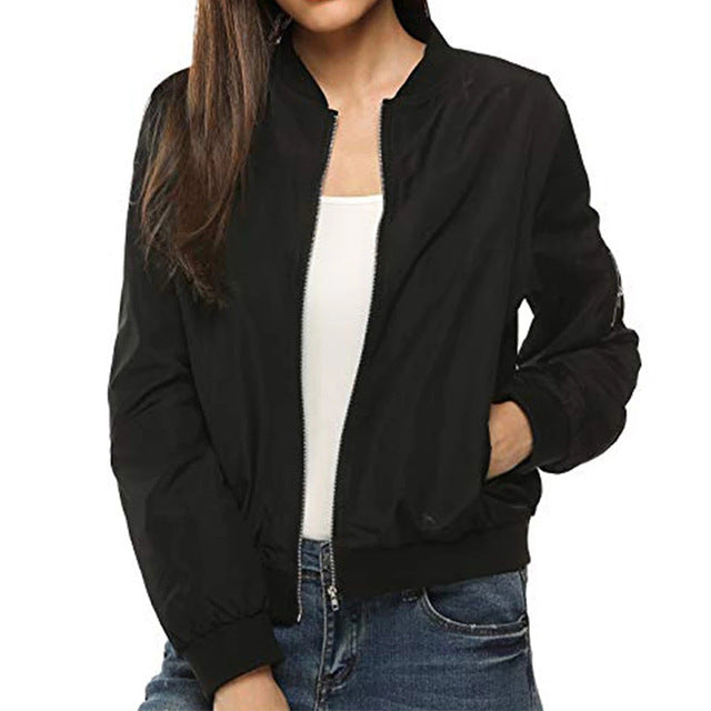 Sportswear Short Bomber Jacket Coat Autumn Women Best YouTube Store