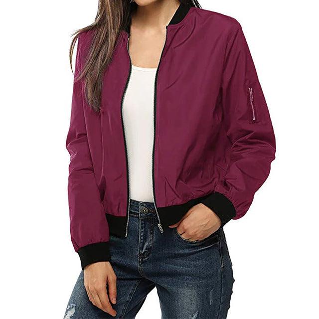 Sportswear Short Bomber Jacket Coat Autumn Women LadyShow.Store
