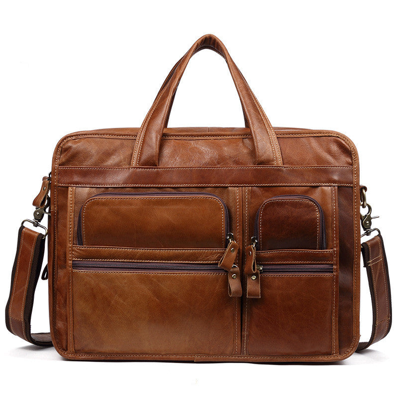 Casual Retro Leather Men's Briefcase Handbag CJD