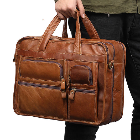Casual Retro Leather Men's Briefcase Handbag CJD