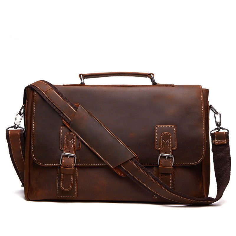 Business Men's Briefcase Leather Men's Bag CJD