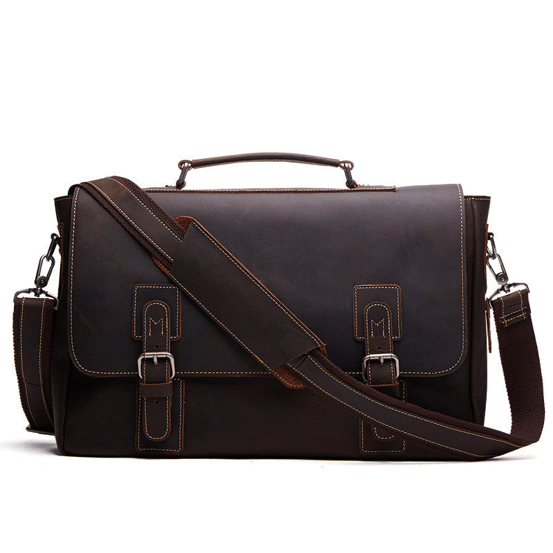 Business Men's Briefcase Leather Men's Bag CJD