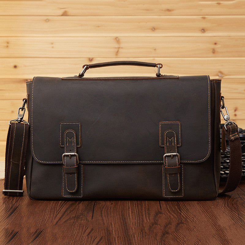 Business Men's Briefcase Leather Men's Bag CJD