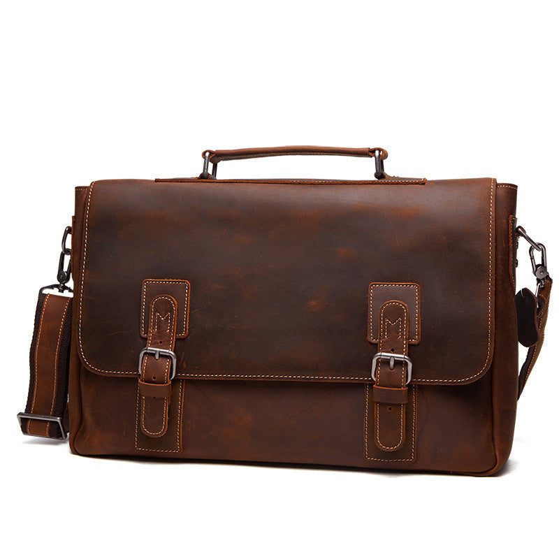 Business Men's Briefcase Leather Men's Bag CJD