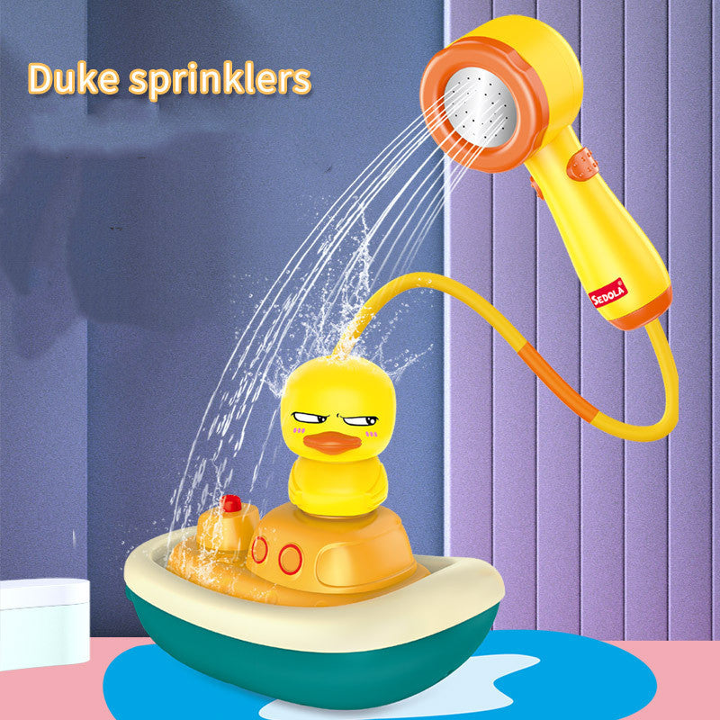 Baby Plastic Bathroom Toy Sprinkler Accessories Electric Duck Shower Ball For Bathtub