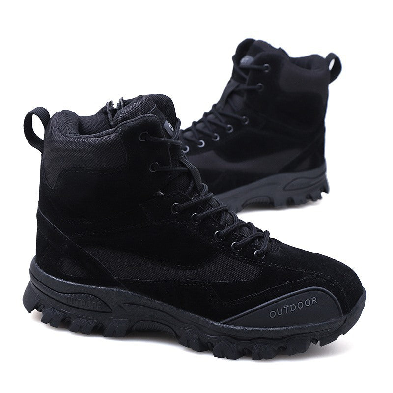 Mountaineering Work Shoes High-Top Lace-Up Mid-Tube Martin Boots LadyShow.Store