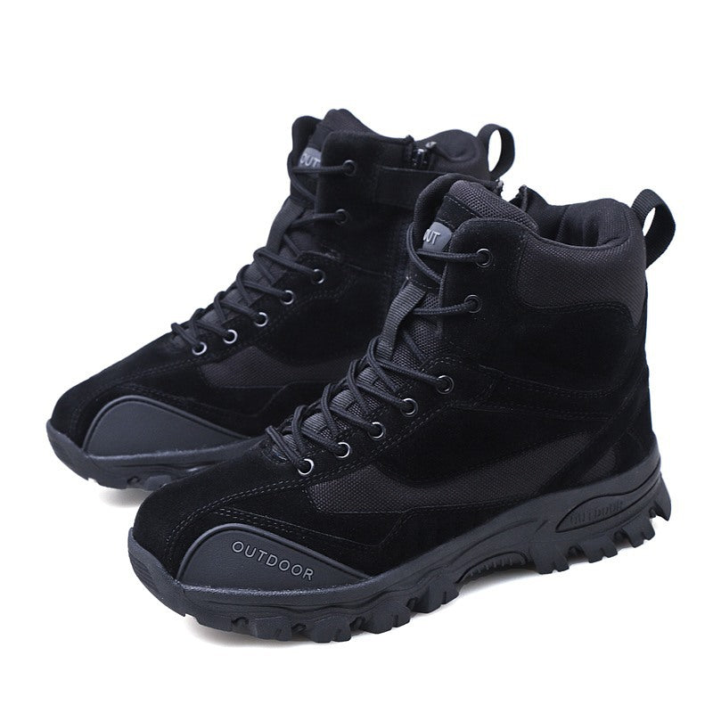 Mountaineering Work Shoes High-Top Lace-Up Mid-Tube Martin Boots LadyShow.Store
